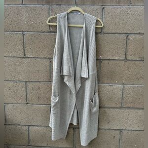 Dex Light Gray Open Front Cardigan